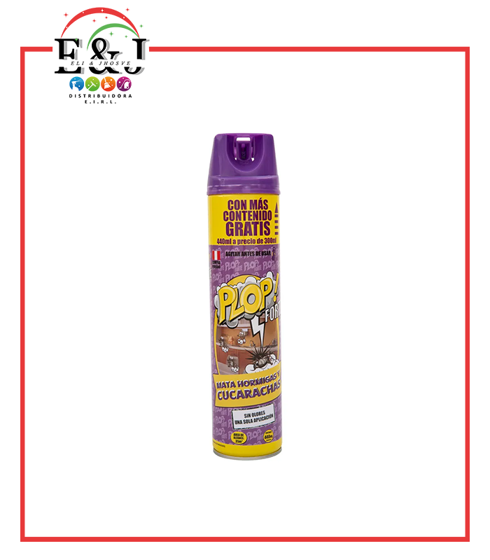 INSECTICIDA MATA CUCARACHAS Y HORMIGAS 440ML PLOP
