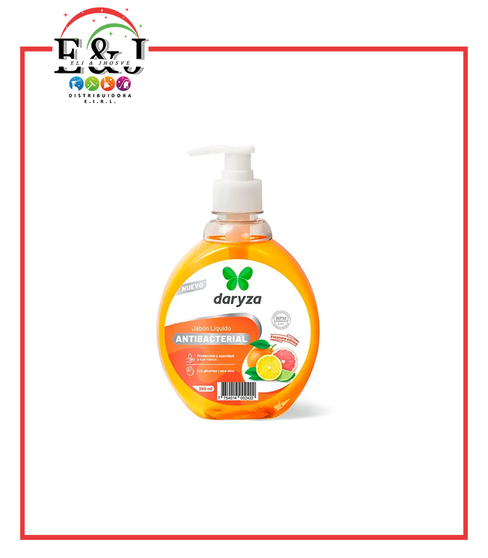 JABON LIQUIDO DE MANOS 380ML FRESCURA CITRICA DARYZA
