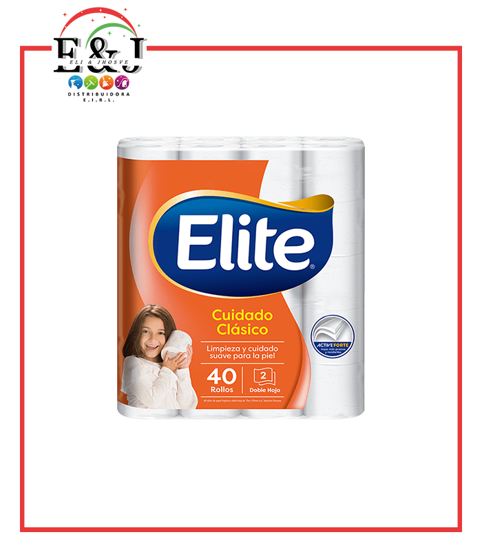 PAPEL HIGIENICO DOBLE HOJA ELITE X 40 ROLLOS