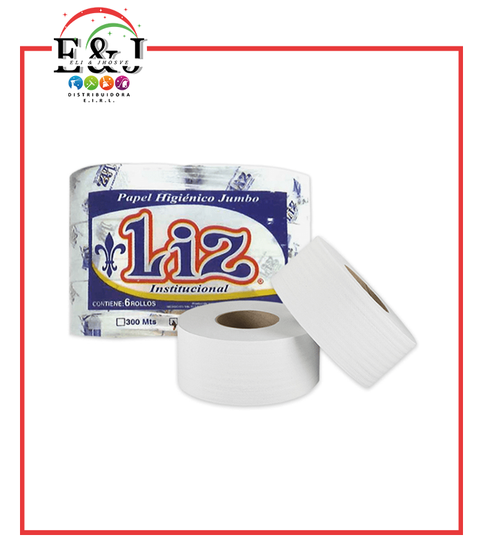 PAPEL HIGIENICO JUMBO LISO LIZ X 6 ROLLOS