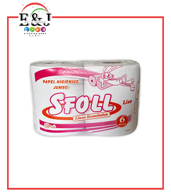 PAPEL HIGIENICO JUMBO LISO SFOLL X 6 ROLLOS