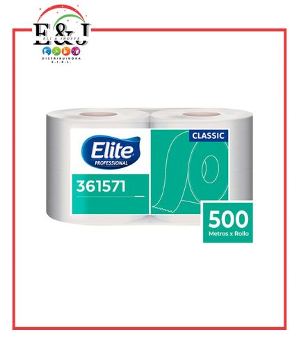 PAPEL HIGIENICO UNA HOJA DE 500MTS ELITE X 4 ROLLOS